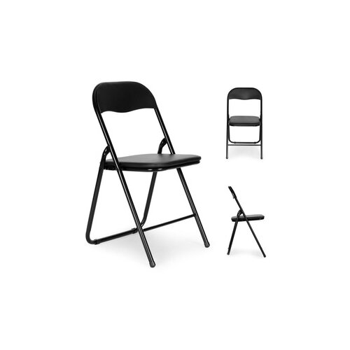 ModernHome Set od 6 sklopivih stolica black eco-leather Cene
