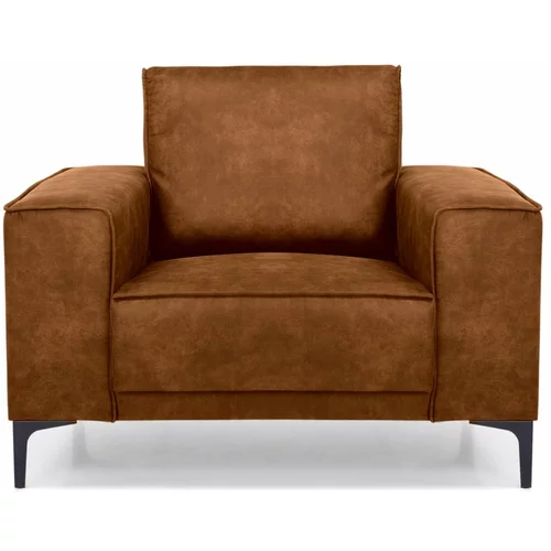 Scandic smeđa fotelja od imitacije kože Copenhagen Preston