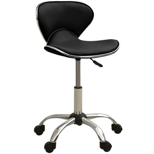  323674 Salon Spa Stool Black Faux Leather Cene