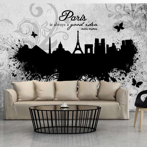  Tapeta - Paris is always a good idea - black and white 150x105 Slike