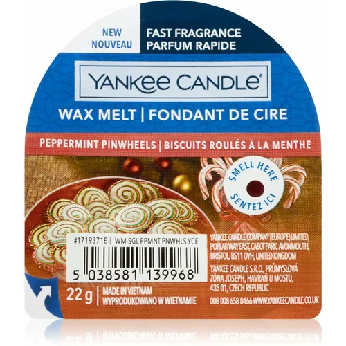 Yankee Candle Peppermint Pinwheels vosek za aroma lučko 22 g