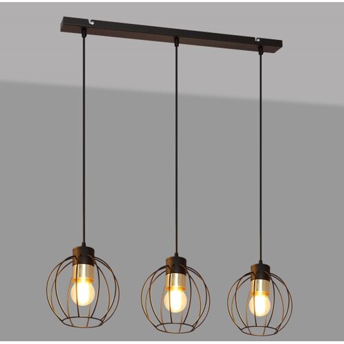  Luster na sajli STARLIGHT 3xE27/15W/230V crna/zlatna Slike