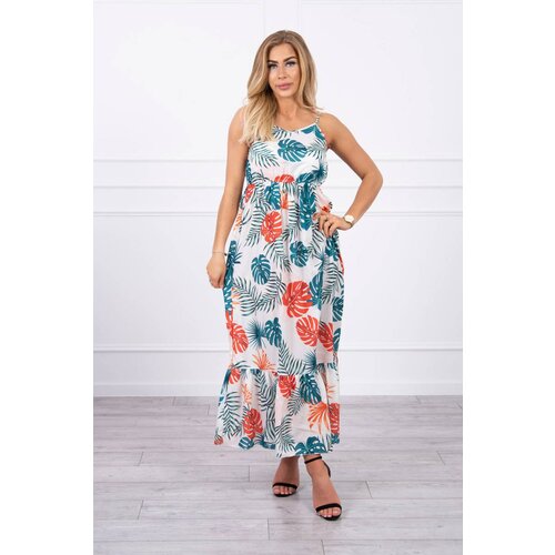 Kesi Dress with ecru leaf motif Slike