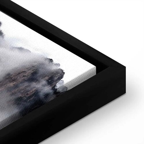 Slika - High Mountains in Mist (1-part) - Landscape of Clouds Amid Rocks 60x90 U crnom drvenom okviru Slike
