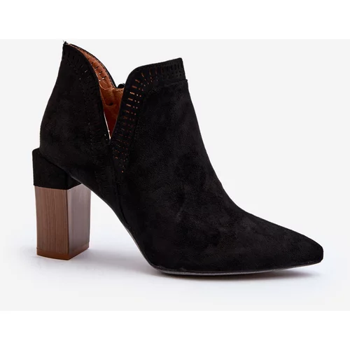 Kesi Black Vailen high-heeled ankle boots with an openwork pattern