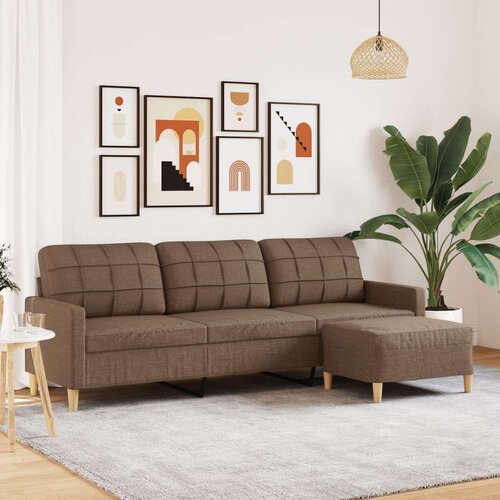  Trosjed s tabureom smeđi 210 cm od tkanine Cijene