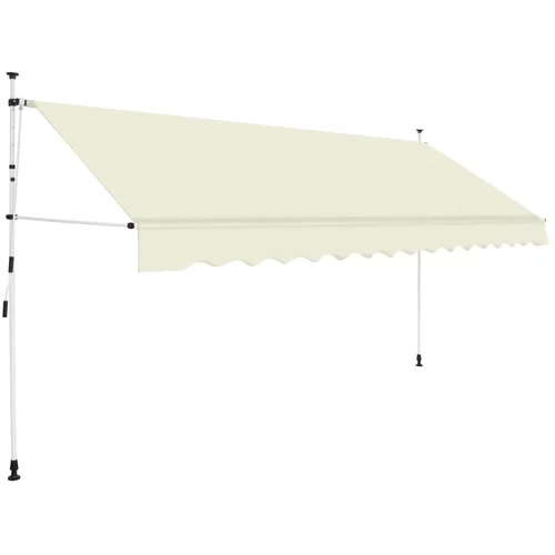 vidaXL Ročno zložljiva tenda 400 cm krem, (20609974)