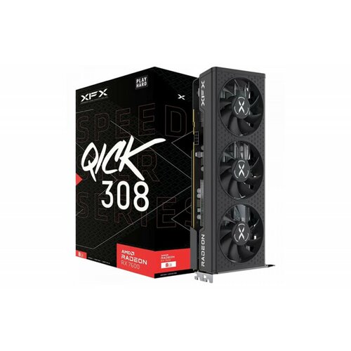 XFX speedster QICK308 radeon RX7600 black gaming graphics card with8GB GDDR6 hdmi 3xDP, amd RDNA™ 2 Slike