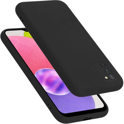 Cadorabo Ohi&scaron;je je združljivo z Samsung Galaxy A03s in tekoča črna barva - Za&scaron;čitni ovitek iz prožnega silikona TPU, (20859842) Cene