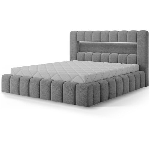 ELTAP Sivi tapecirani bračni krevet s prostorom za odlaganje s podnicom 160x200 cm Lamica &amp;ndash; Slike