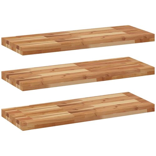  Plutajuće police 3kom s uljnim premazom 100x30x4cm drvo bagrema Slike