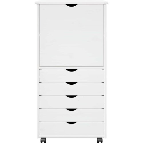  Mobilni ormar Bijelo 53 x 39 x 103 cm Čvrsto borovo drvo Slike