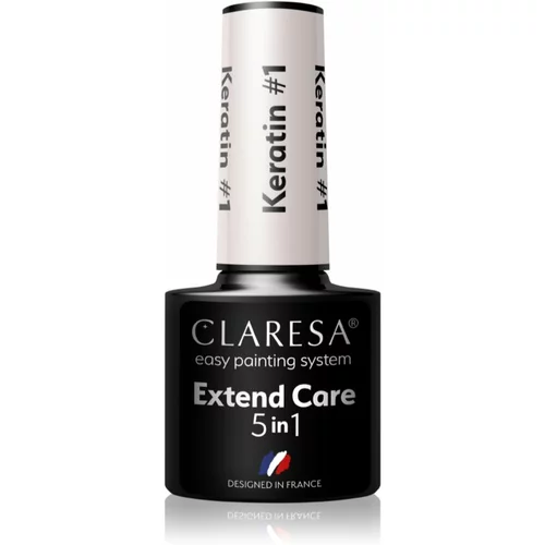 Claresa Extend Care 5 in 1 Keratin podlak za gel nohte z hranilnim učinkom odtenek #1 5 g