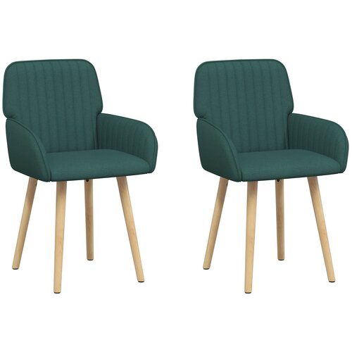vidaXL Jedilni stoli 2 pcs Blago Temno zelena 56,5 x 50 x 87,5 cm, (5000296600) Cene