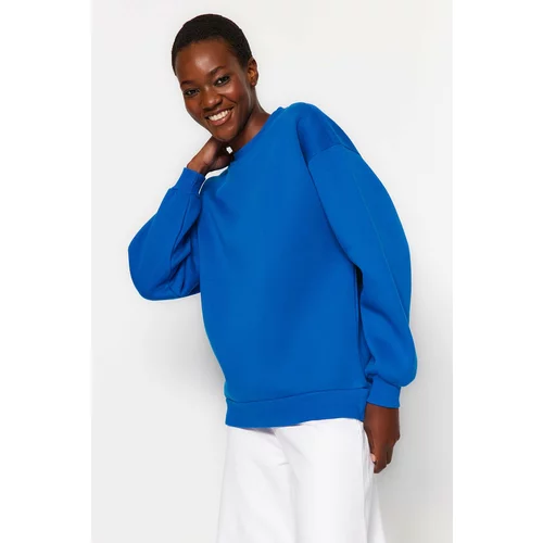Trendyol Sweatshirt - Blue - Oversize