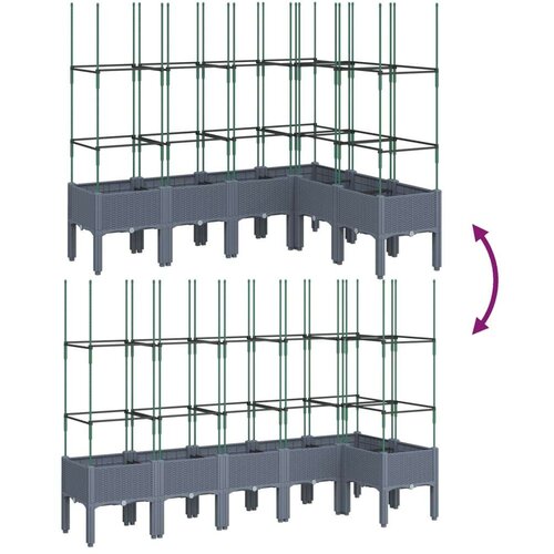  Vrtna sadilica s re&amp;scaron;etkom siva 160 x 120 x 142 5 cm PP Slike