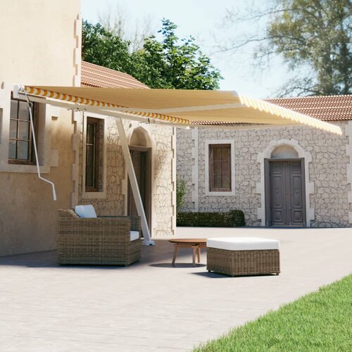 vidaXL Prostostoječa ročno zložljiva tenda 600x300 cm rumena/bela Cene