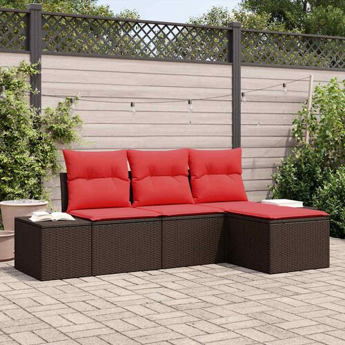  Set sofe s jastukom 4 pcs Smeđa Poli Ratan Cene