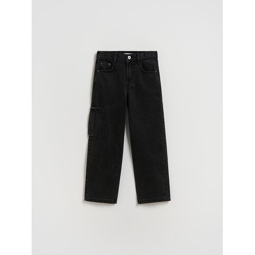 Reserved Straight fit traperice - crno Cene