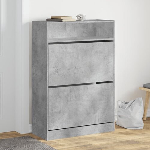 vidaXL Ormarić za cipele s 2 ladice siva boja betona 80 x 34 x 116 cm Cijene