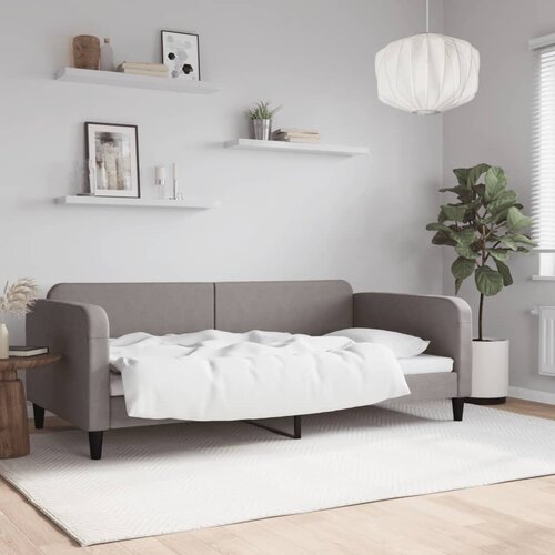  Dnevni krevet smeđesivi 100 x 200 cm od tkanine Slike
