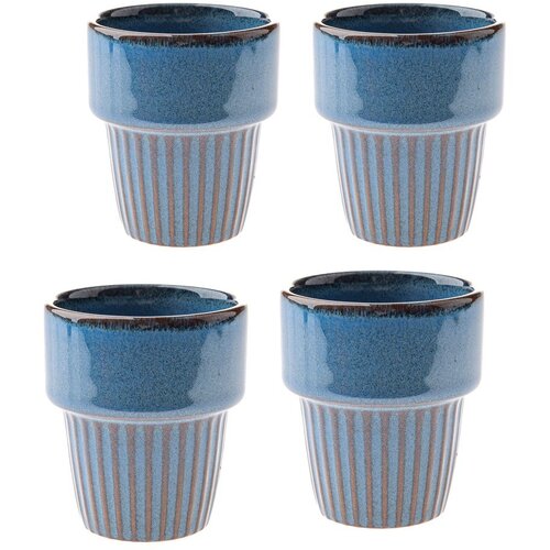 Dakls Modre skodelice v kompletu za espresso 4 ks iz kamenine 100 ml Tone – Cene