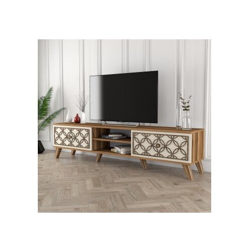 Hanah home TV komoda Class, 180 cm, krem-orahov orah Cene
