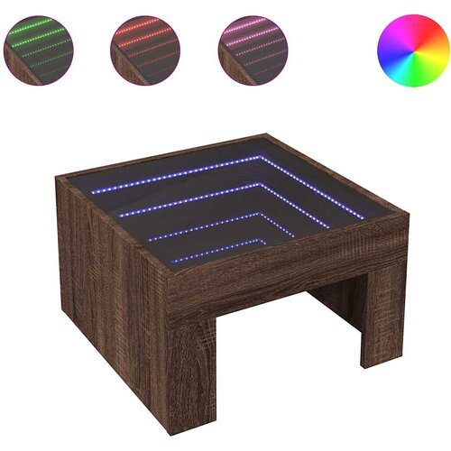  Stolić s beskonačnim LED svjetlima boja hrasta 50x50x30 cm Slike