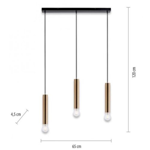 LEUCHTEN DIREKT 15618-60 - Luster na sajli BRUNA 3xE27/60W/230V mesing Slike