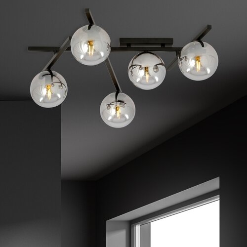  plafonska svetiljka smart 5xE14/10W/230V crna/siva Slike