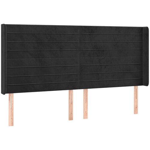 Maison Chic posteljno vzglavje - vzglavna omarica - nočna omarica z u&amp;scaron;esi črno 183x16x118/128 cm žamet, (21708030) Slike