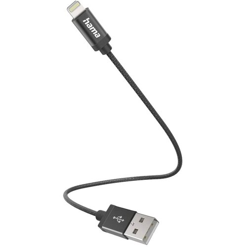 Hama USB polnilni kabel USB 2.0 Apple Lightning vtič \, USB-A vtič 0.20 m črna 00201578, (20614419) Cene