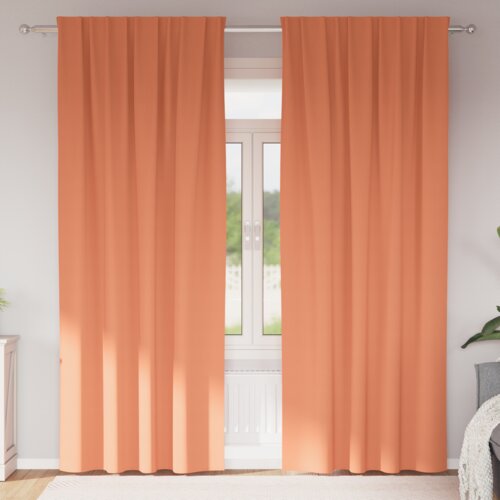 vidaXL Zavese z zavesami 2 pcs Terakota 260 x 140 cm Poliester Cene