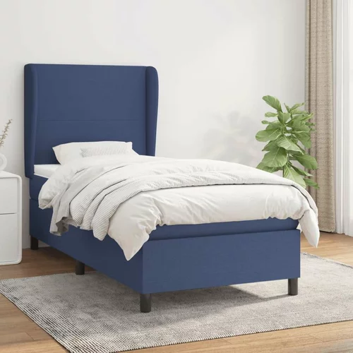  Box spring postelja z vzmetnico modra 80x200 cm blago, (20893679)