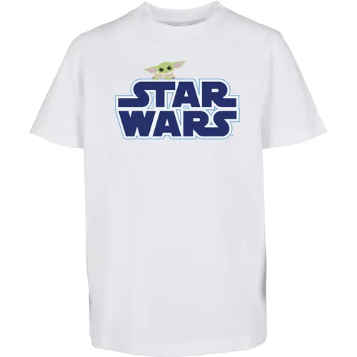 MT Kids Children's T-shirt with blue Star Wars logo white