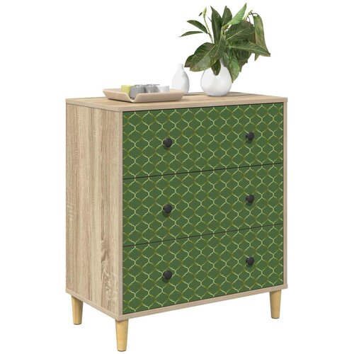 Komoda GELEEN Smaragdni geometrijski uzorak 66 x 36,5 x 75 cm Slike