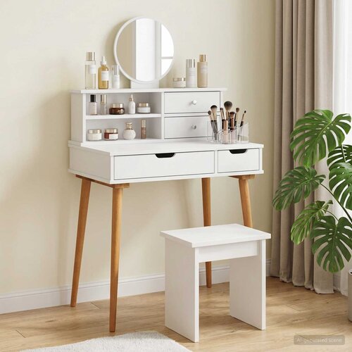  Set toaletnog stolića FAUSKE 2 kom. Bijela 76 x 50 x 103,5 cm Cene