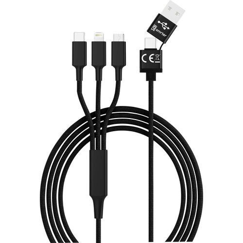 Smrter USB polnilni kabel USB 2.0 USB-A vtič\, USB-C&reg; vtič\, Apple Lightning vtič \, USB-mikro-B vtič 1.20 m črna _HYDRA_ULT_BK, (20432920) Cene