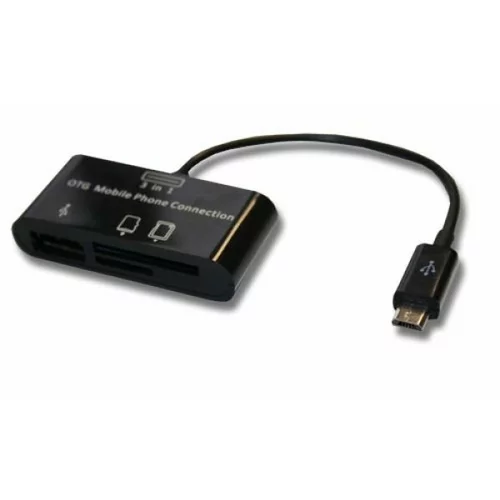 VHBW USB OTG kabel za pametne telefone s čitalnikom kartic, MicroUSB