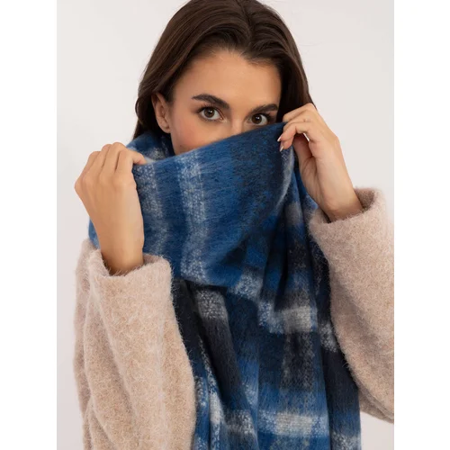 Fashion Hunters Dark blue checkered scarf