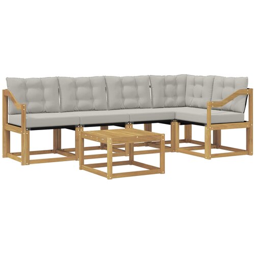 vidaXL Zunanja garnitura za sedenje 6 pcs Bela in svetlo siva, (5000282152) Cene