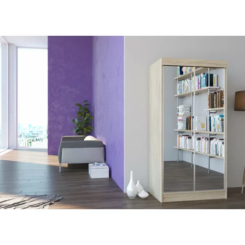 ADRK Furniture ormar s kliznim vratima luiziana mat bijela ili hrast sonoma 100x200x62 cm