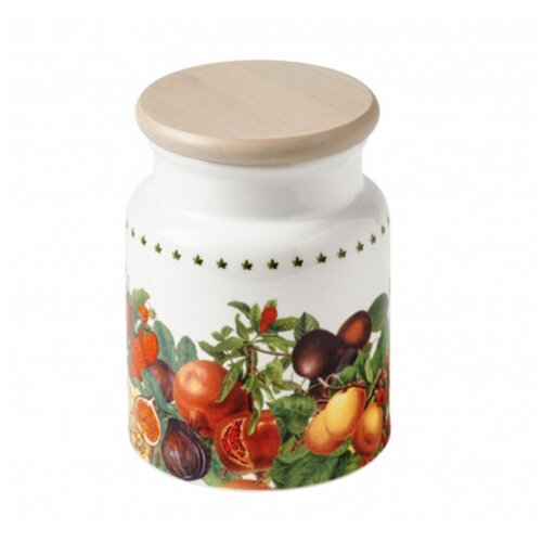 Brandani Doza z lesenim pokrovom Le Primizie, 11 x 14,5 cm, porcelan Cene