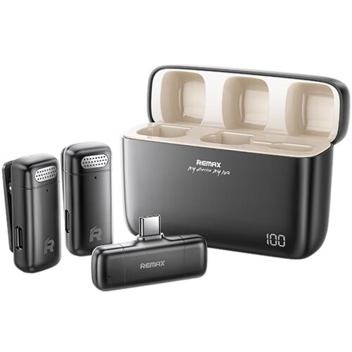 Remax bežični mikrofon lavalier K15 2u1 za mobilni telefon type-c crni Cene