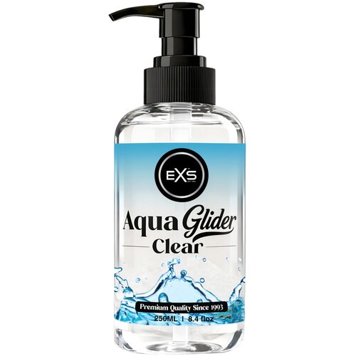 EXS AquaGlider Clear - prozirno lubrikacijsko sredstvo na bazi vode u bočici s pumpicom (250 ml) Slike