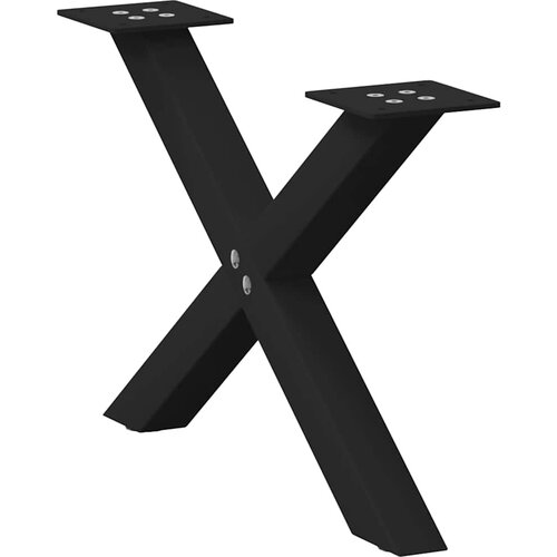 VidaXL Noge za stolić u obliku slova X 2 kom crne 50x(30-31) cm čelik Slike