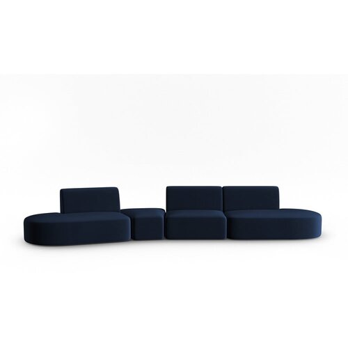 Milo Casa Modra žametna sedežna garnitura levi kot 428 cm Paolo &amp;ndash; Slike