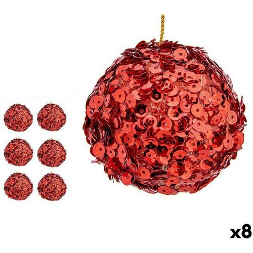 Set božićnih kuglica Šljokice Crvena Plastika 10 x 10 x 10 cm (8 kom.) Cijene