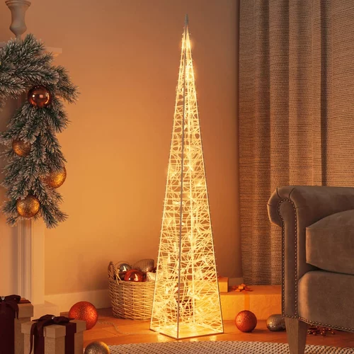 vidaXL Božični svetlobni stožec 60 LED toplo bel 120 cm akril