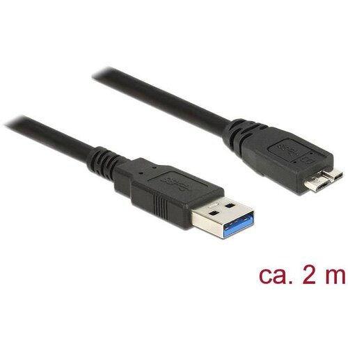 Delock USB kabel USB 3.2 gen. 1 (USB 3.0) USB-A vtič\, USB-mikro-B 3.0 vtič 2.00 m črna pozlačeni konektorji 85074, (20416063) Cene